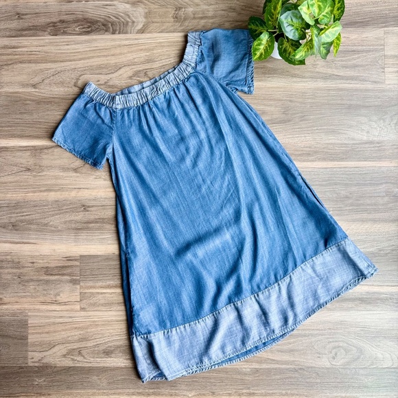 Cato Blue Chambray Off Shoulder Short Sleeve Dress – Size XS - Picture 9 of 10